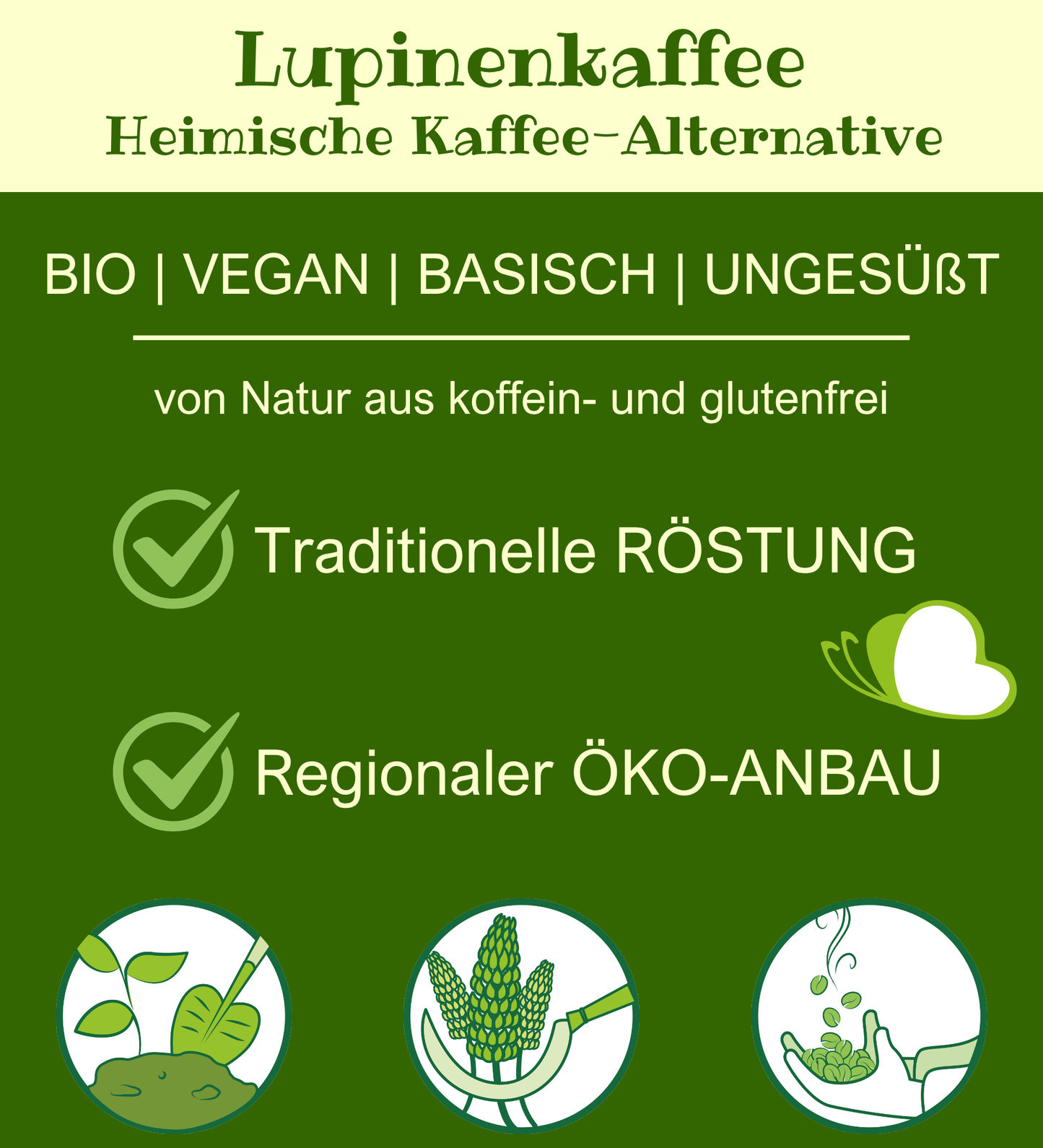 Bio-Lupinenkaffee I Weihnachtslupini mit Gewürzen I GEMAHLEN