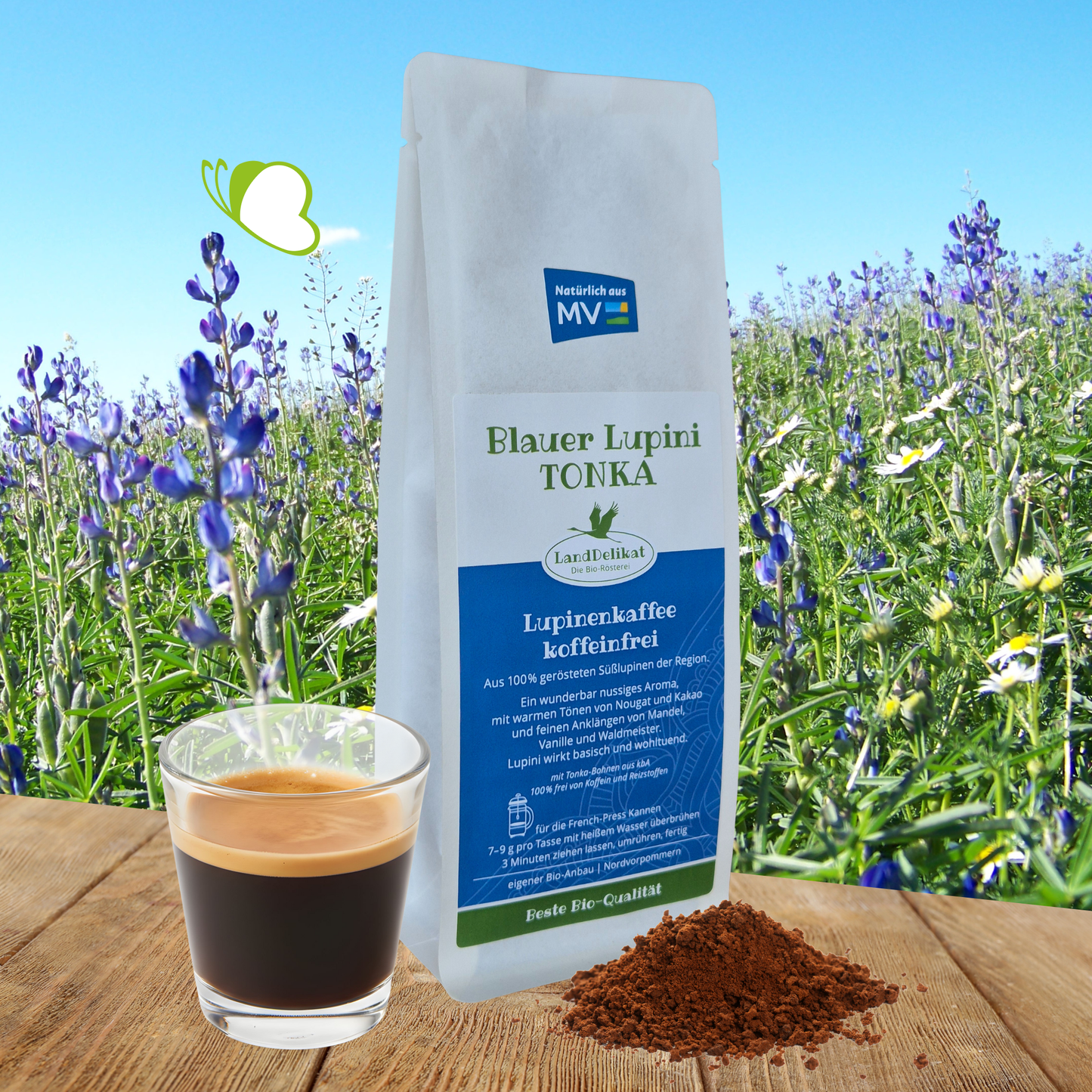 Bio-Lupinenkaffee I Blauer Lupini TONKA I gemahlen