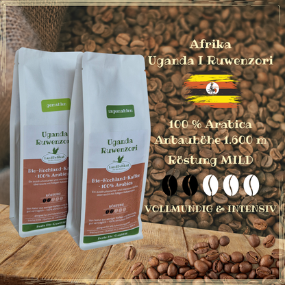 Bio-Hochlandkaffee I Uganda 100 % Arabica I mild I gemahlen