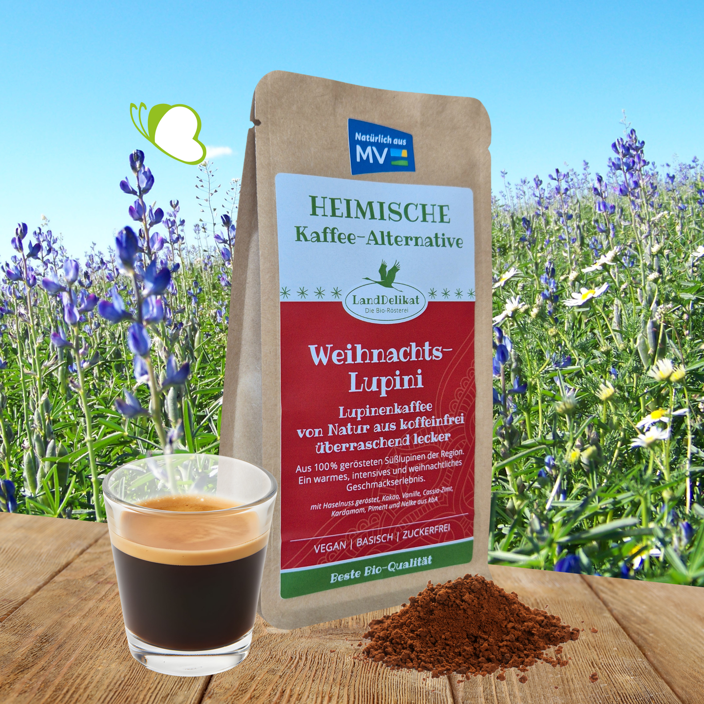 Bio-Lupinenkaffee I Weihnachtslupini mit Gewürzen I GEMAHLEN