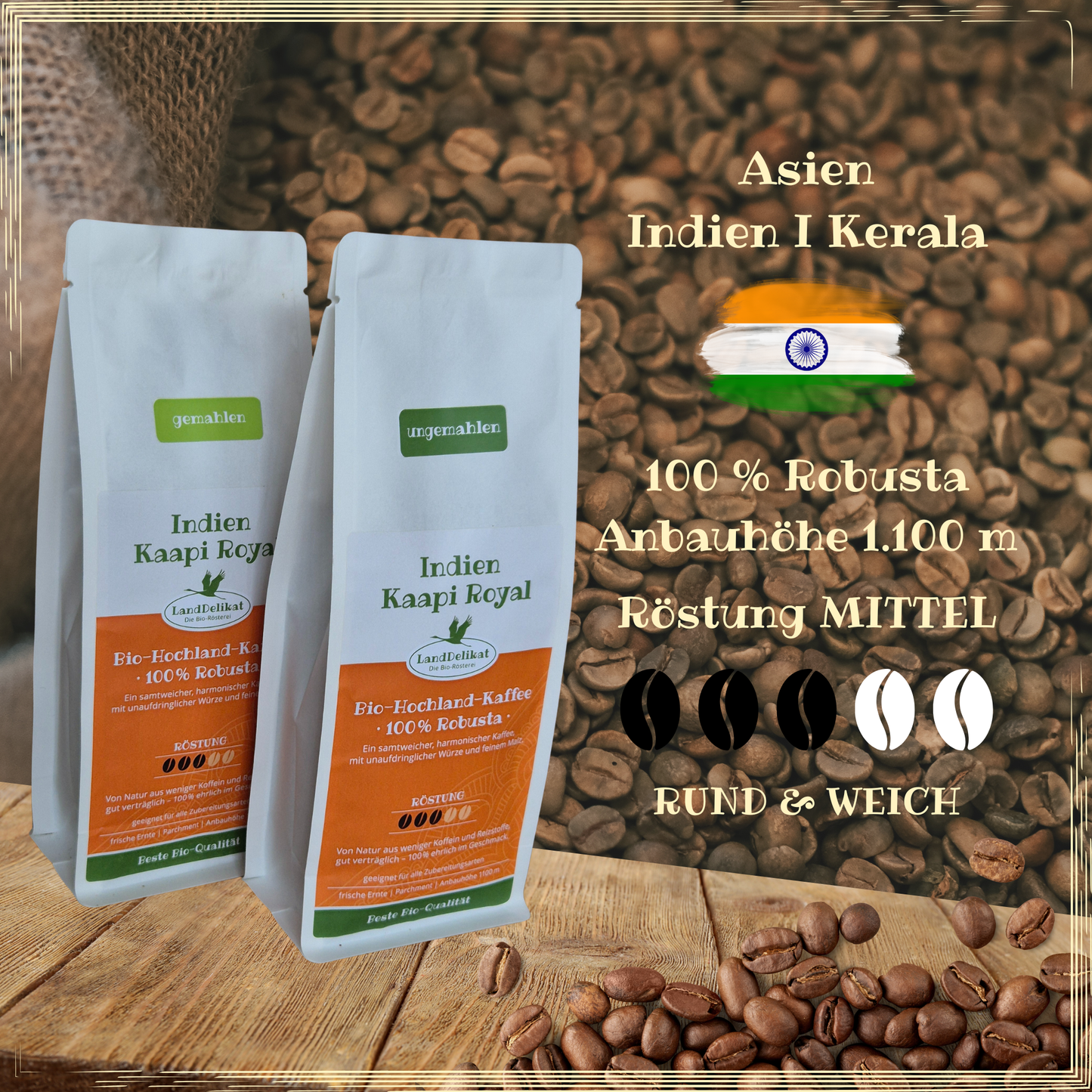 India 100% Robusta