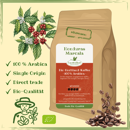 Bio-Hochlandkaffee I Honduras 100 % Arabica I kräftig I gemahlen