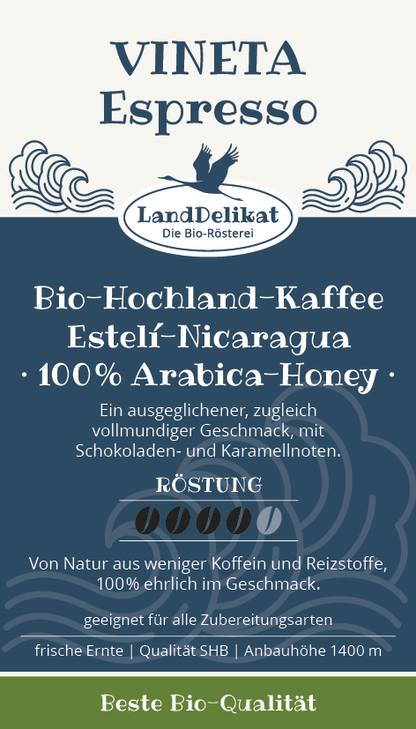 Bio-Hochlandkaffee I VINETA ESPRESSO I ungemahlen