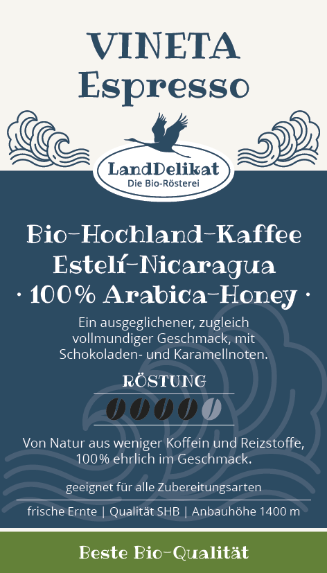 Bio-Hochlandkaffee I VINETA ESPRESSO I gemahlen
