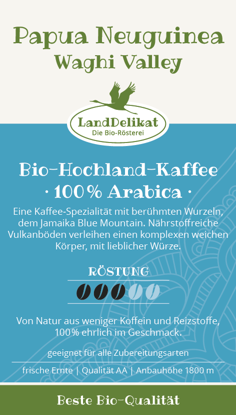 BIo-Hochlandkaffee I Ozeanien Papua Neuguinea 100% Arabica I ungemahlen