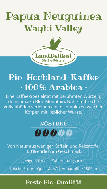 BIo-Hochlandkaffee I Ozeanien Papua Neuguinea 100% Arabica I ungemahlen