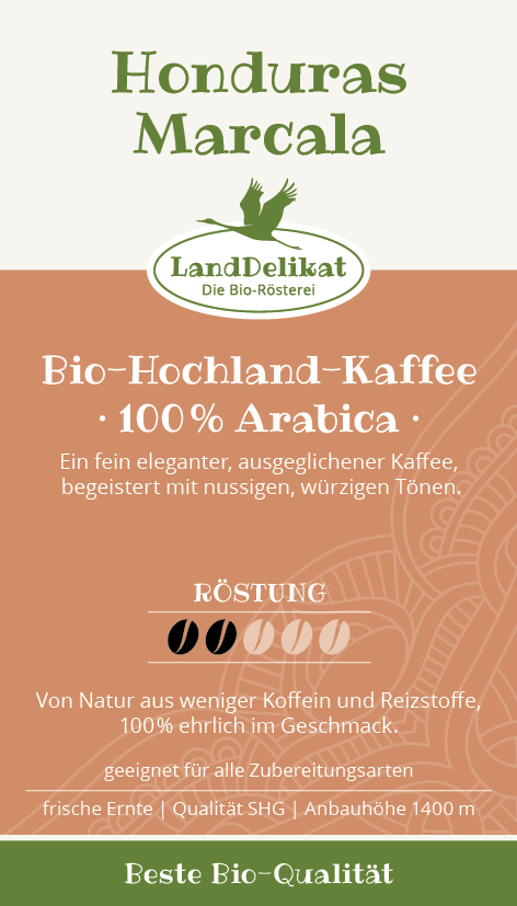 Bio-Hochlandkaffee I Honduras 100 % Arabica I mild I ungemahlen
